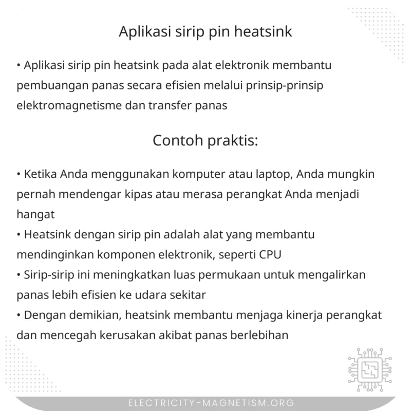 Aplikasi Sirip Pin Heatsink