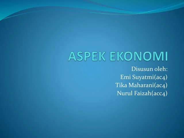 Aspek ekonomi ppt | PPTX
