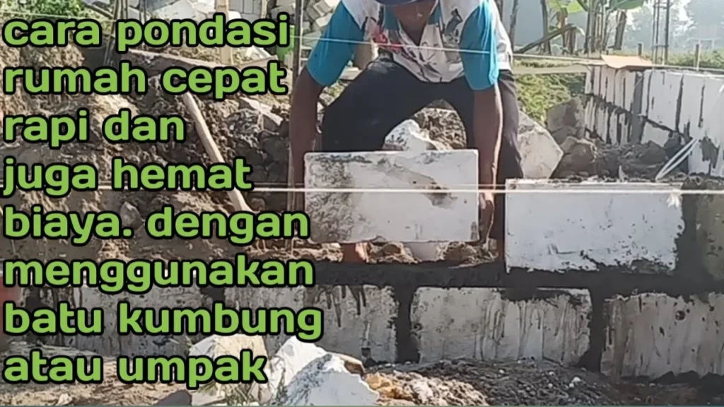 Cara pasang pondasi rumah dengan batu kumbung part 2 - YouTube